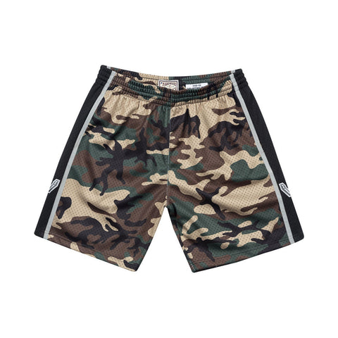 Mens Mitchell & Ness NBA Woodland Camo Swingman Shorts San Antonio Spurs