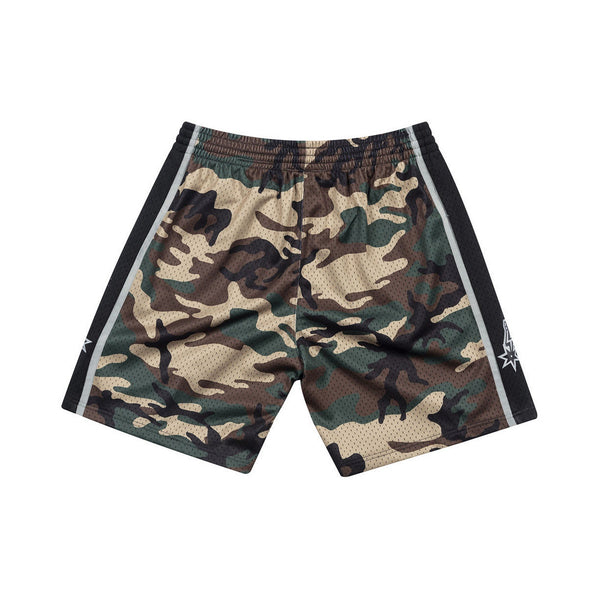 Mens Mitchell & Ness NBA Woodland Camo Swingman Shorts San Antonio Spurs