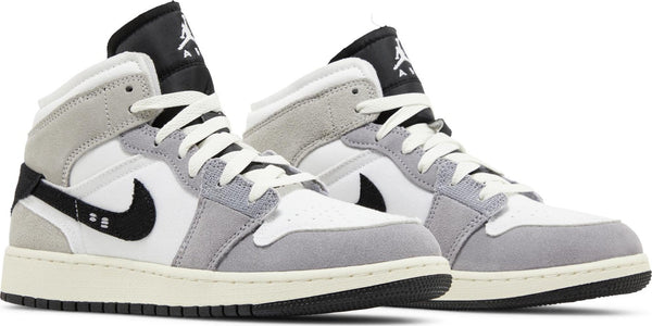 [FD9091-002] Grade School Air Jordan Retro 1 Mid SE Craft 'Cement Grey' (GS)