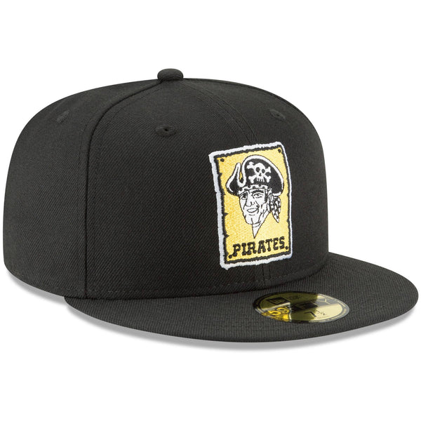[11590960] Mens New Era MLB Cooperstown Wool 59Fifty Fitted Hat - Pirates