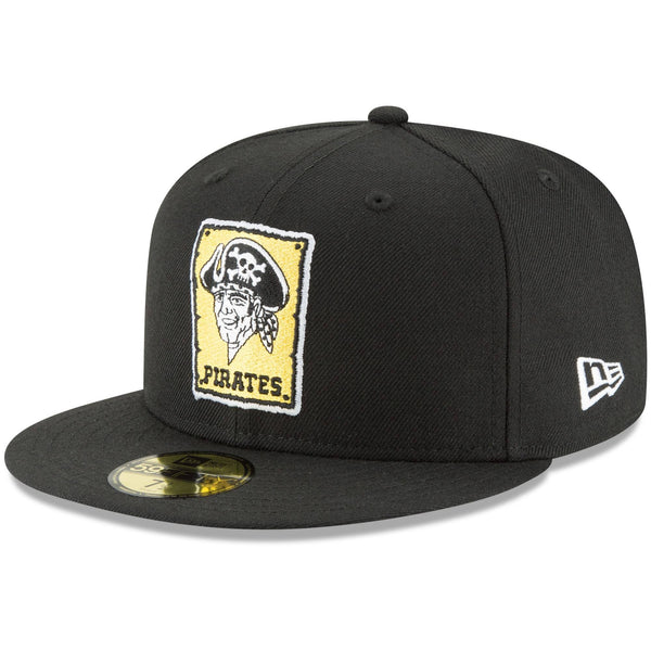 [11590960] Mens New Era MLB Cooperstown Wool 59Fifty Fitted Hat - Pirates
