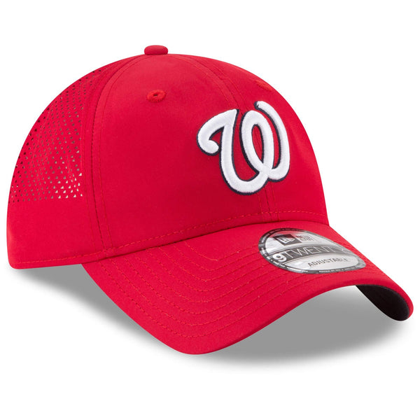 [11591218] Mens New Era MLB Perforated Pivot 9TWENTY Adjustable Hat - Nationals