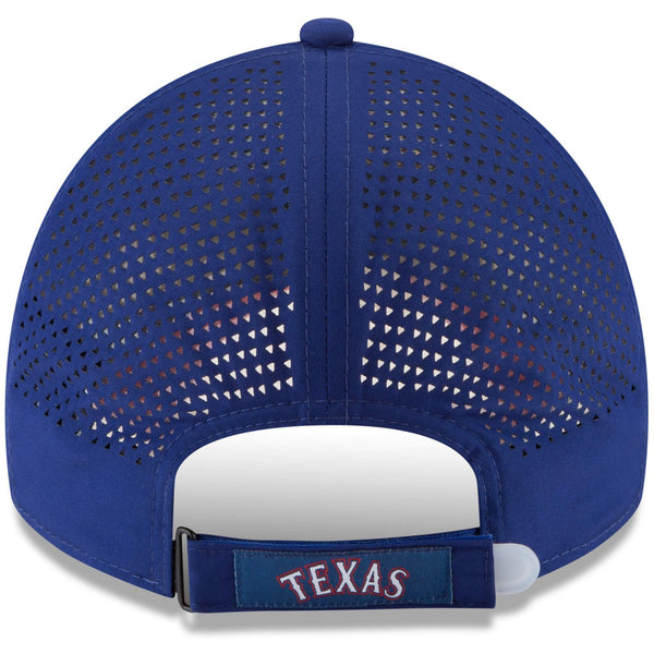 [11591222] Mens New Era MLB Perforated Pivot 9TWENTY Adjustable Hat - Rangers