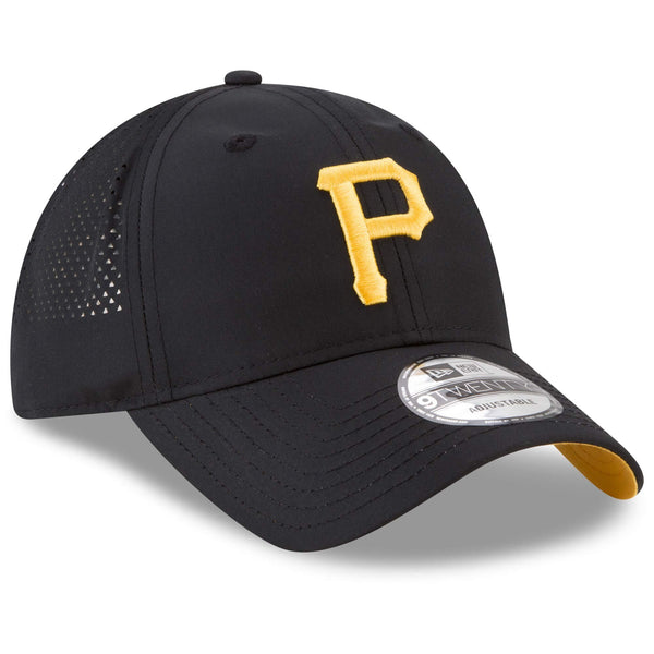 [11591234] Mens New Era MLB Perforated Pivot 9TWENTY Adjustable Hat - Pirates
