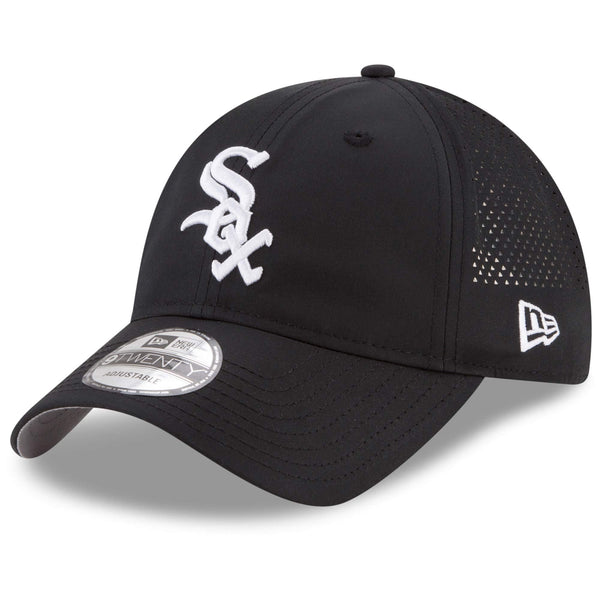 [11591264] Mens New Era MLB Perforated Pivot 9TWENTY Adjustable Hat - White Sox