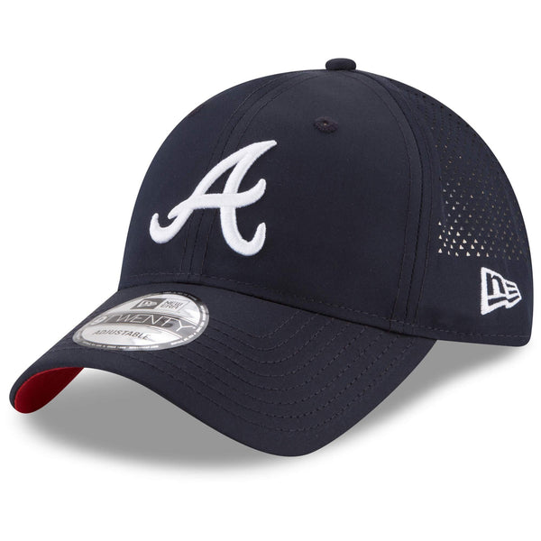 [11591272] Mens New Era MLB Perforated Pivot 9TWENTY Adjustable Hat - Braves