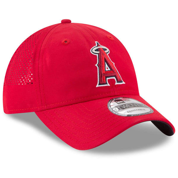 [11591276] Mens New Era MLB Perforated Pivot 9TWENTY Adjustable Hat - LA Angels