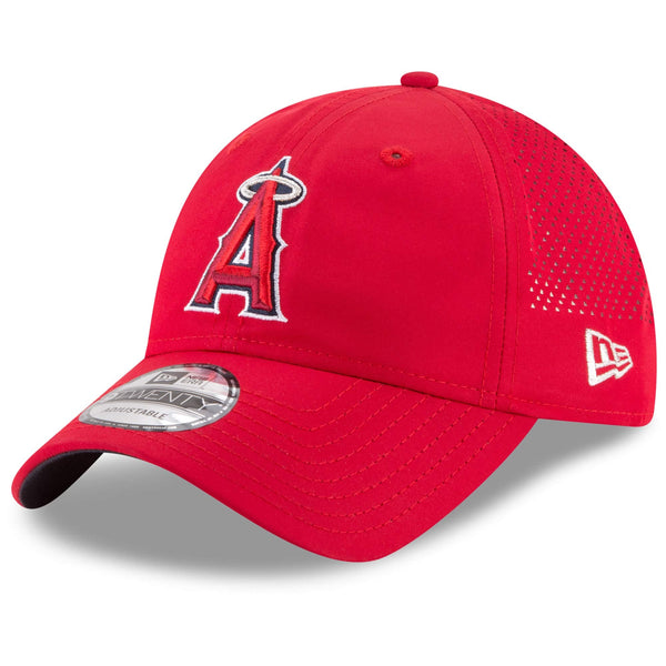 [11591276] Mens New Era MLB Perforated Pivot 9TWENTY Adjustable Hat - LA Angels