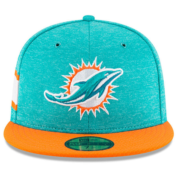 [11762999] Mens New Era NFL 2018 Sideline Home Official 59Fifty Fitted Dolphins