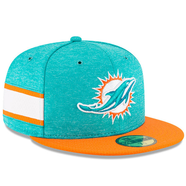 [11762999] Mens New Era NFL 2018 Sideline Home Official 59Fifty Fitted Dolphins
