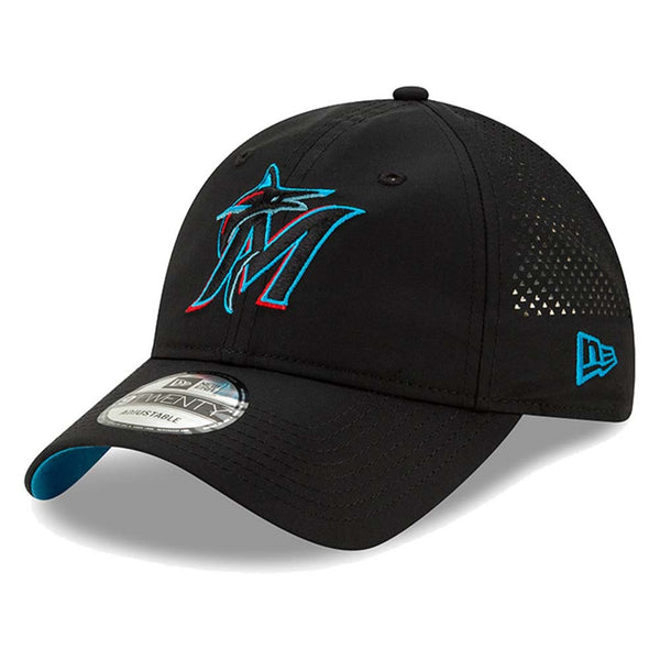 [11885640] Mens New Era MLB Perforated Pivot 9TWENTY Adjustable Hat - Marlins