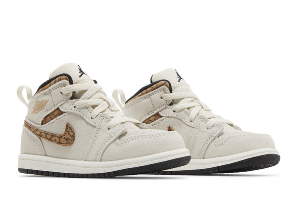 [DZ5371-102] Toddlers Air Jordan RETRO 1 MID SE 'BROWN ELEPHANT (TD)'
