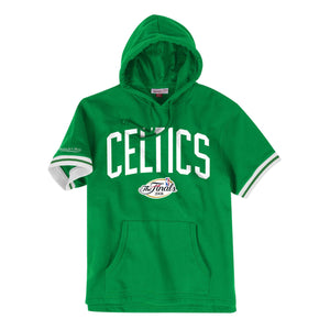 Mens Mitchell & Ness NBA French Terry Short Sleeve Hoodie Boston Celtics