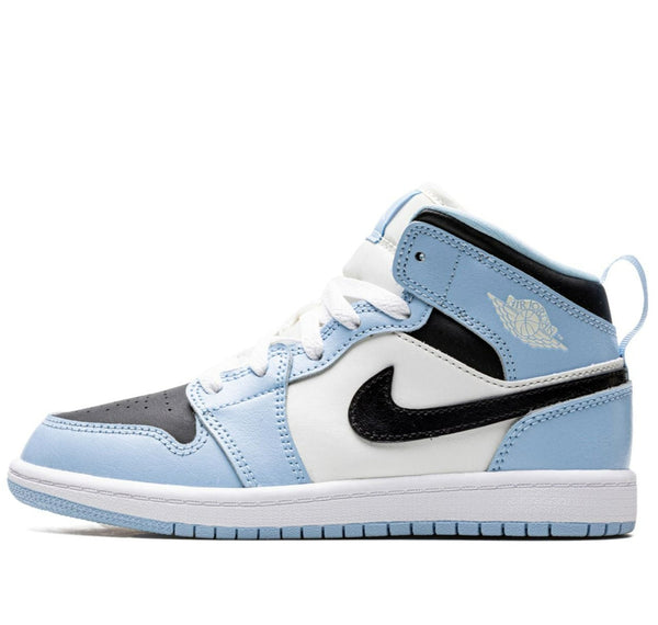 [640737-401] Preschool Air Jordan RETRO 1 MID (PS) 'Ice Blue'
