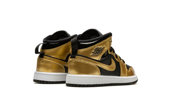 [DR6968-071] Preschool Air Jordan RETRO 1 MID SE (PS) 'Metallic Gold Black'