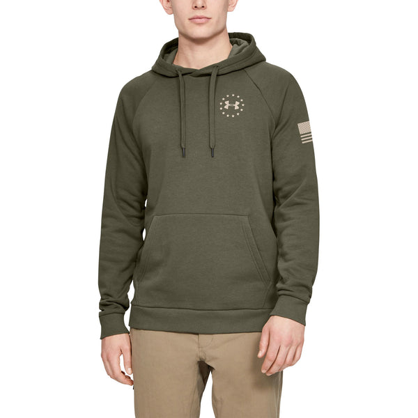 [1352678-390] Mens Under Armour Freedom Flag Rival Pull Over Hoodie