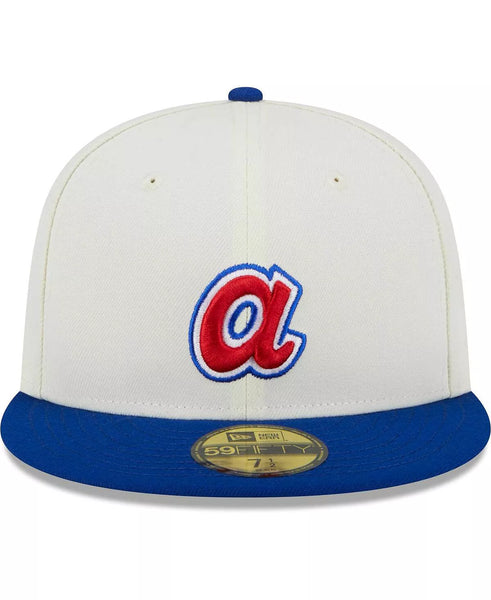 [60305867] MENS NEW ERA MLB ATLANTA BRAVES 5950 RETRO E1 FITTED - CREAM/ROYAL