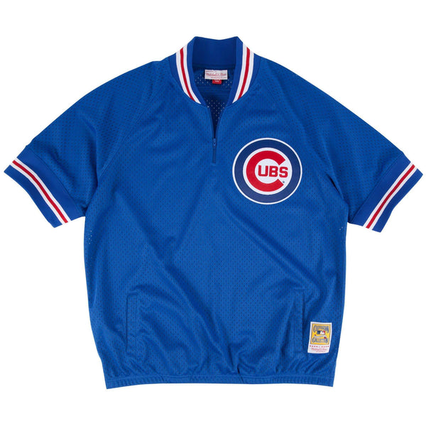 [277J40491CCU] Mens Mitchell & Ness MLB Authentic 1/4 Zip Batting Practice Jersey Cubs 91