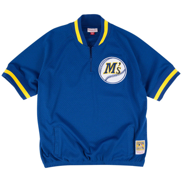 [277J42492KGRI2] Mens Mitchell & Ness MLB Authentic 1/4 Zip Batting Practice Jersey Seattle Mariners Ken Griffey Jr. 92