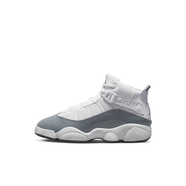 [323432-121] Preschool Air Jordan 6 RINGS PS 'WHITE COOL GREY'