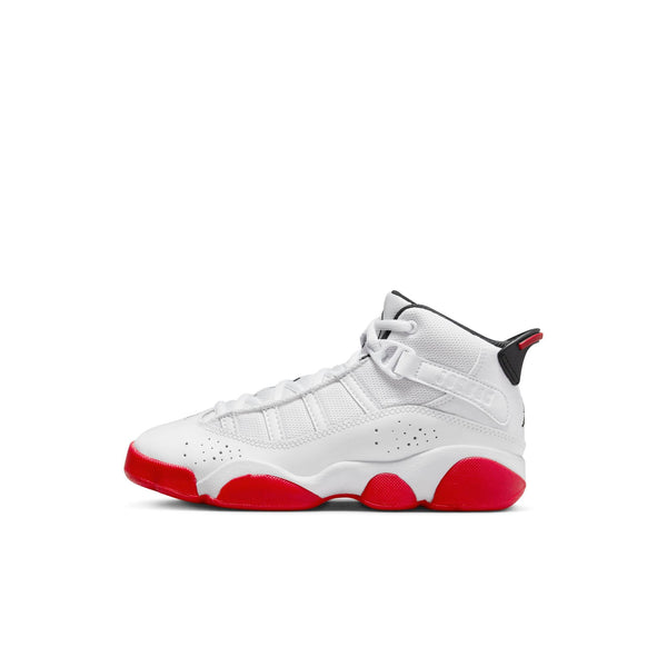 [323432-160] Preschool Air Jordan 6 RINGS PS 'WHITE UNIVERSITY RED'