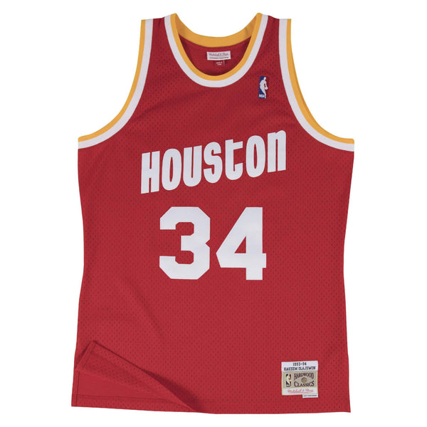 [353J311FGYHOL] Mens Mitchell & Ness NBA Hakeem Olajuwon 1993-94 Swingman Jersey Houston Rockets