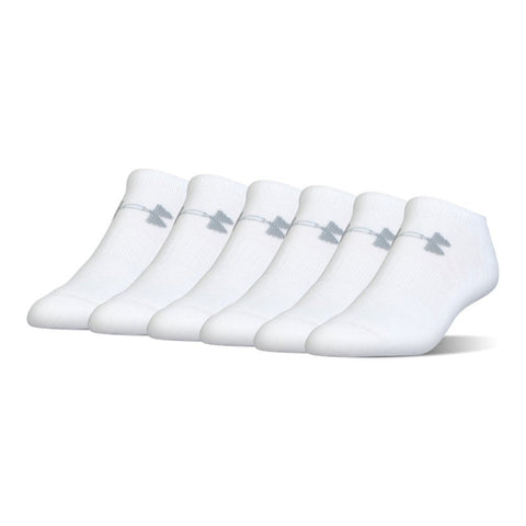 [1298697-100] MENS UNDER ARMOUR CHARGED COTTON 2.0 NO SHOW SOCKS 6-PACK