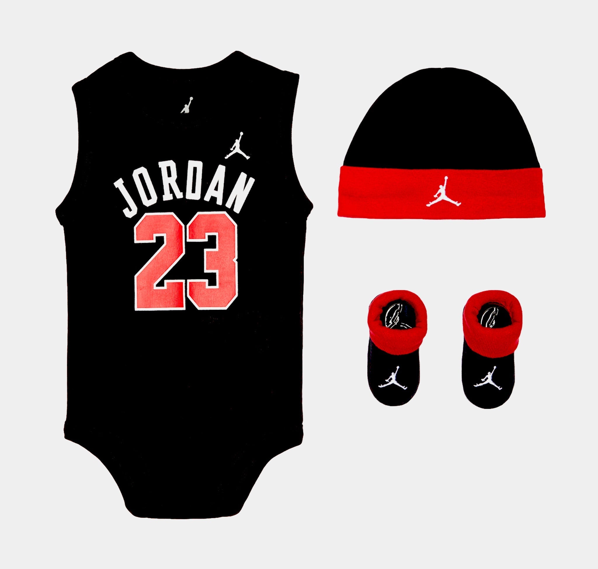 [MJ0208-023] Baby Air Jordan Bodysuit, Hat and Booties 3-PC Box Set