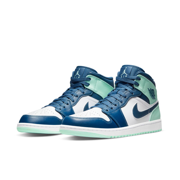 [554724-413] Mens Air Jordan Retro 1 Mid 'Mystic Navy Mint Foam'