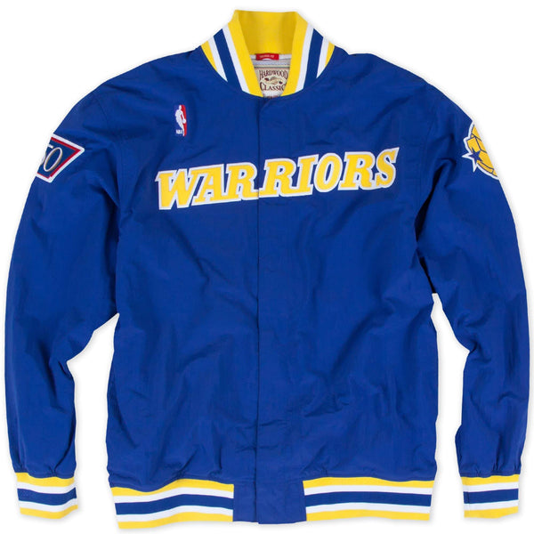 [6056S310D96GSW] Mens Mitchell & Ness NBA 1996-97 Authentic Away Warm Up Jacket Golden State Warriors