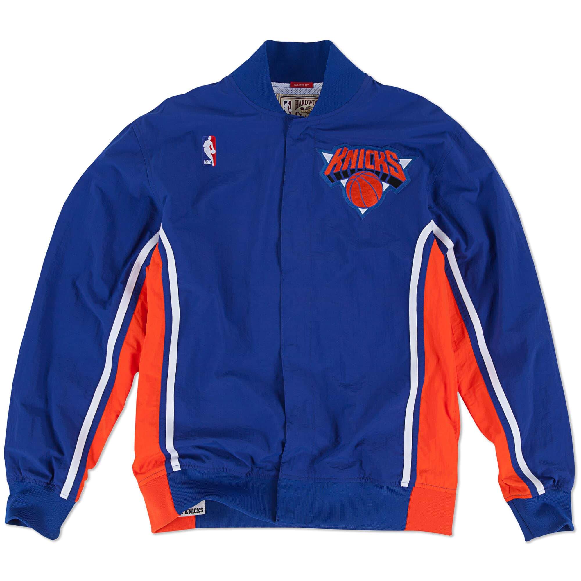 [6056S318D92NYK] Mens Mitchell & Ness NBA 1992-93 Authentic Warm Up Jacket New York Knicks