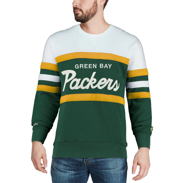 [605TA2232AGBPQH] Mens Mitchell & Ness NFL Green Bay Packers Head Coach Crew Sweater