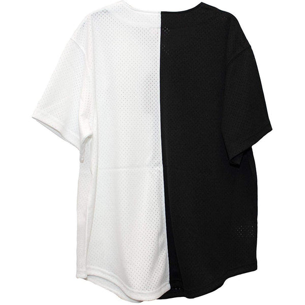 [FA88Y1-ORA-K-HFF] Mens Mitchell & Ness NFL Split Color Mesh Button Front Oakland Raiders
