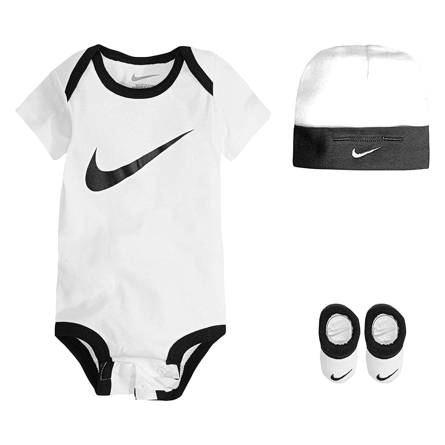 [LN0072-001] Baby Nike Bodysuit, Hat and Booties 3-PC Box Set