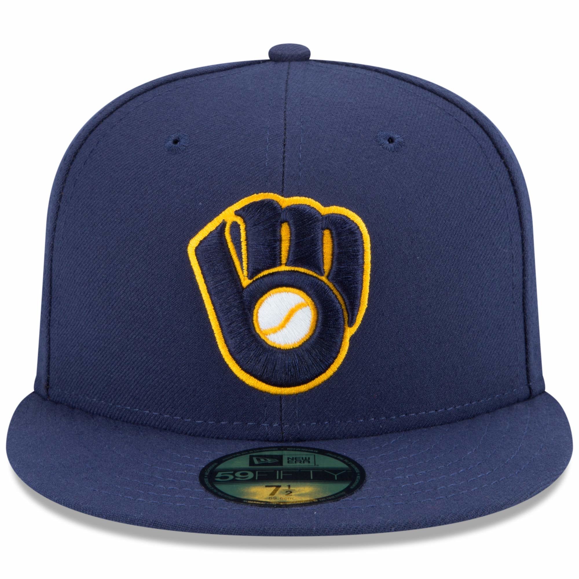 [70361063] Mens New Era MLB Authentic Collection On Field 59FIFTY Fitted Cap Milwaukee Brewers