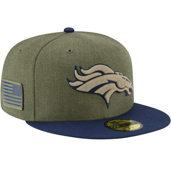 [11784301] Mens New Era NFL 18 Sideline Salute Service 59Fifty Fitted Broncos