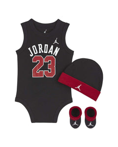 [LJ0208-023] Baby Air Jordan Bodysuit, Hat and Booties 3-PC Box Set