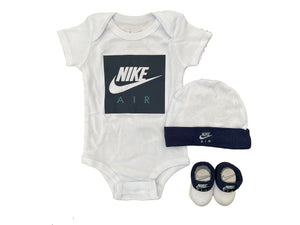 [LN0058-001] Baby Nike Bodysuit, Hat and Booties 3-PC Box Set