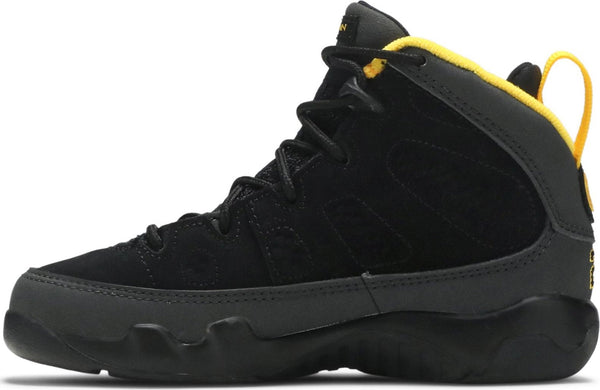 [401811-070] Preschool Air Jordan Retro 9 (PS) 'Dark Charcoal University Gold'