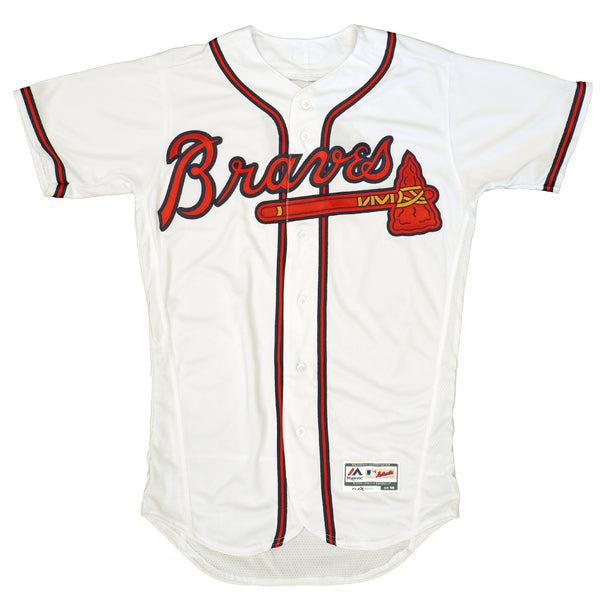 Mens MLB Atlanta Braves Authentic On Field Flex Base Jersey - Home White