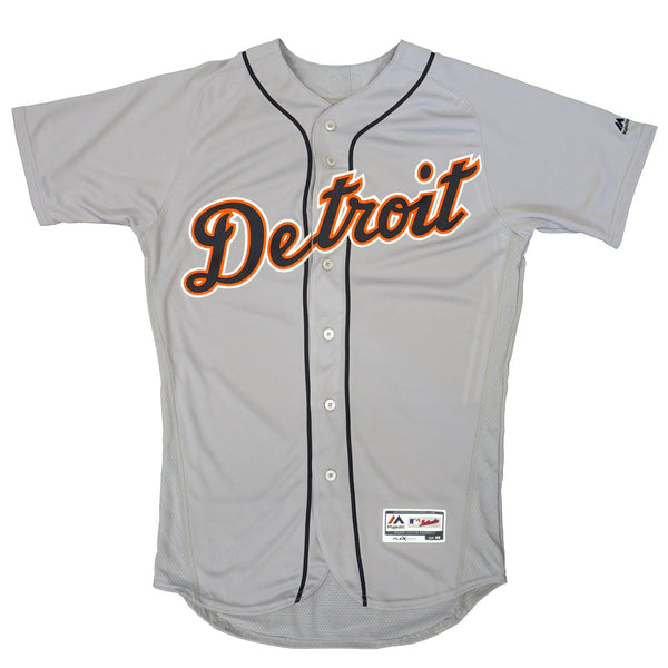Mens MLB Detroit Tigers Authentic On Field Flex Base Jersey - Road Gray