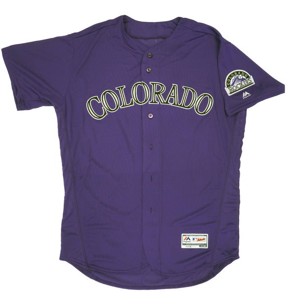 Mens MLB Colorado Rockies Authentic On Field Flex Base Jersey - Purple Alternate