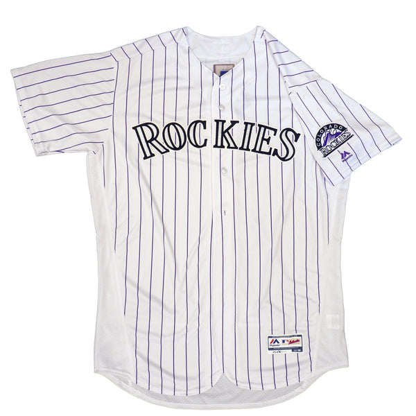 Mens MLB Colorado Rockies Authentic On Field Flex Base Jersey - Home White