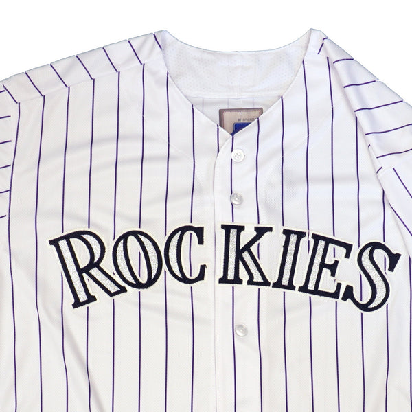 Mens MLB Colorado Rockies Authentic On Field Flex Base Jersey - Home White