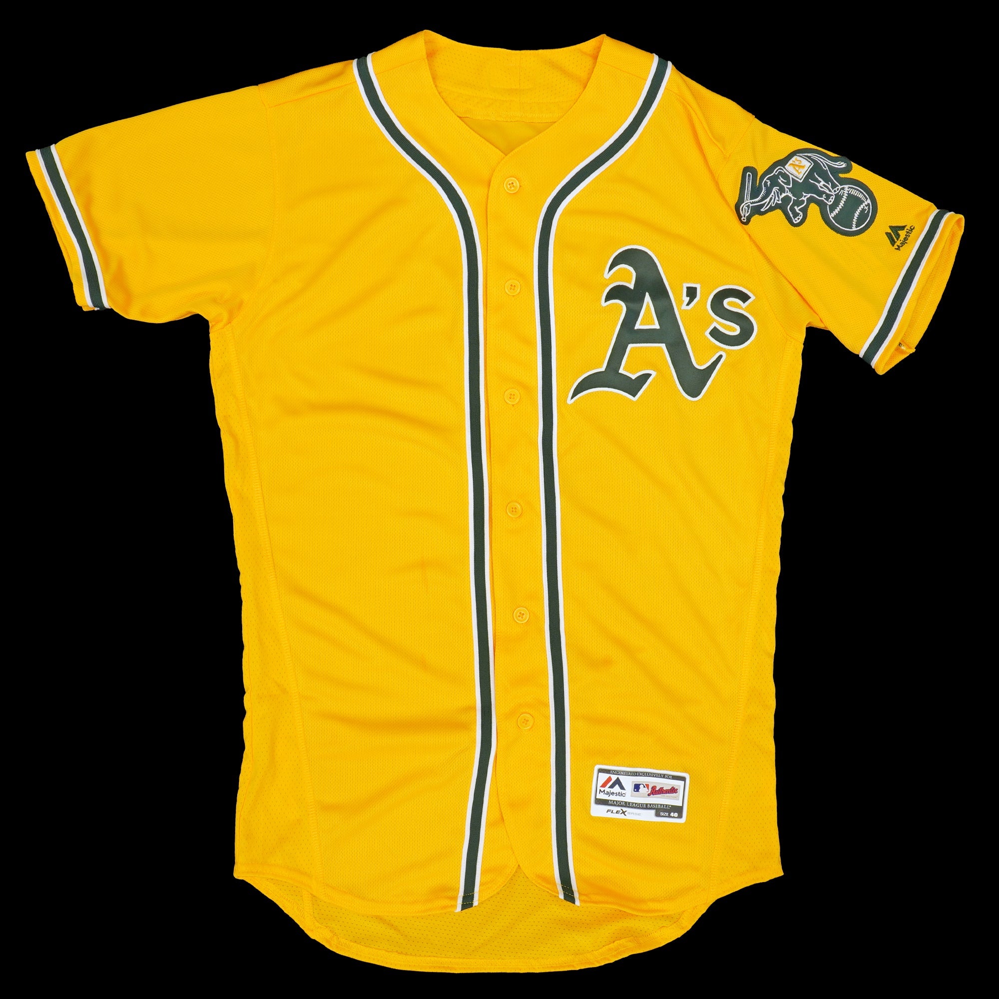 Men's Majestic Gold Oakland Athletics Official Cool Base Team Jersey