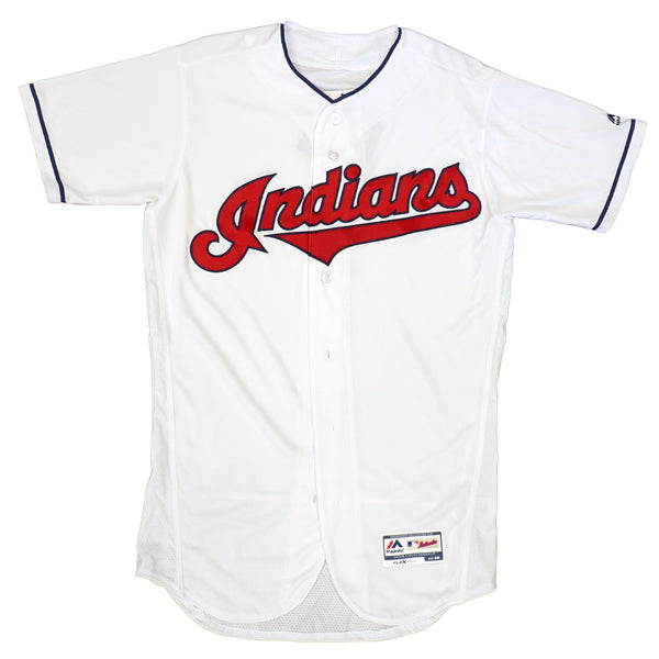 Mens MLB Cleveland Indians Authentic On Field Flex Base Jersey - Home White