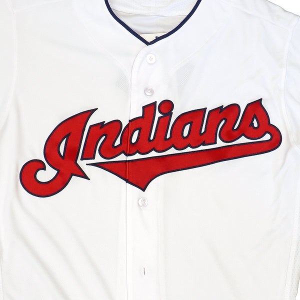 Mens MLB Cleveland Indians Authentic On Field Flex Base Jersey - Home White