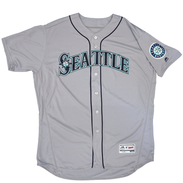 Mens MLB Seattle Mariners Authentic On Field Flex Base Jersey - Road Gray