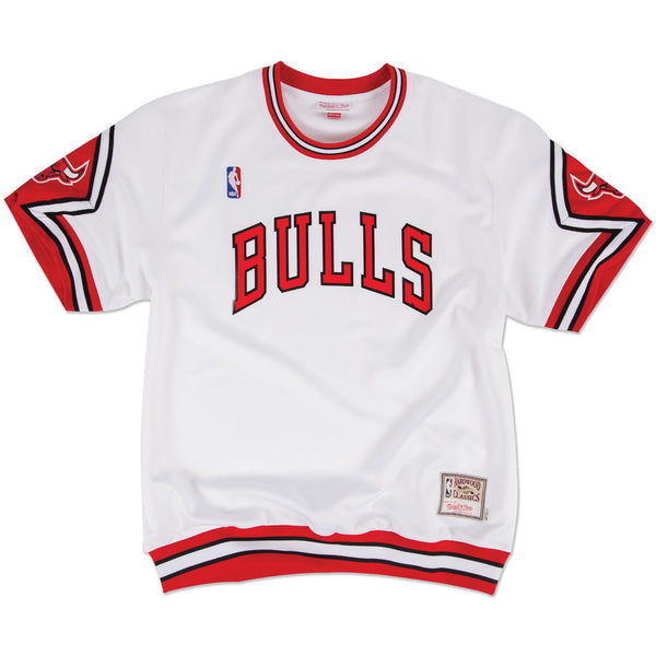 Mens Mitchell & Ness NBA Authentic Shooting Shirt Chicago Bulls White