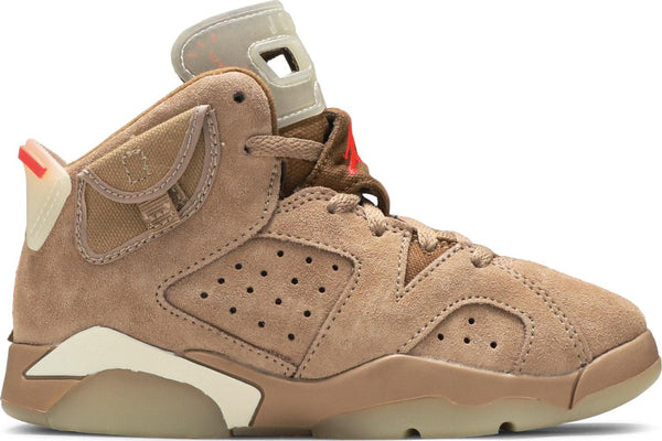 [DH0693-200] Preschool Air Jordan Retro 6 'Travis Scott British Khaki' (PS)